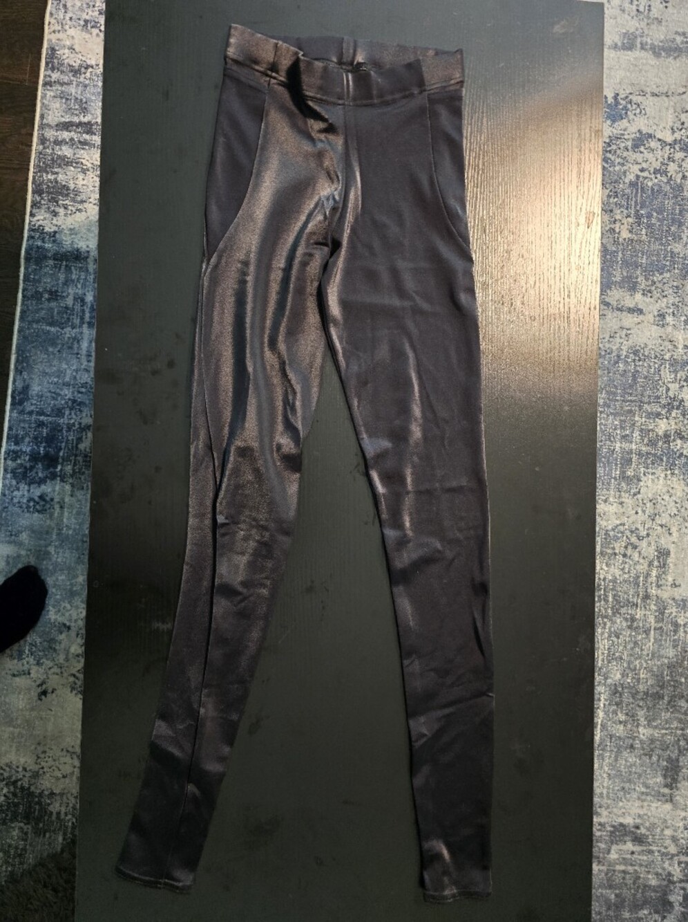 Blackmilk Black High-Waist Shiny Wet Look Pocket Leggings